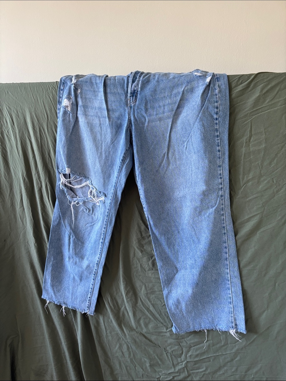 Classic blue ripped jeans